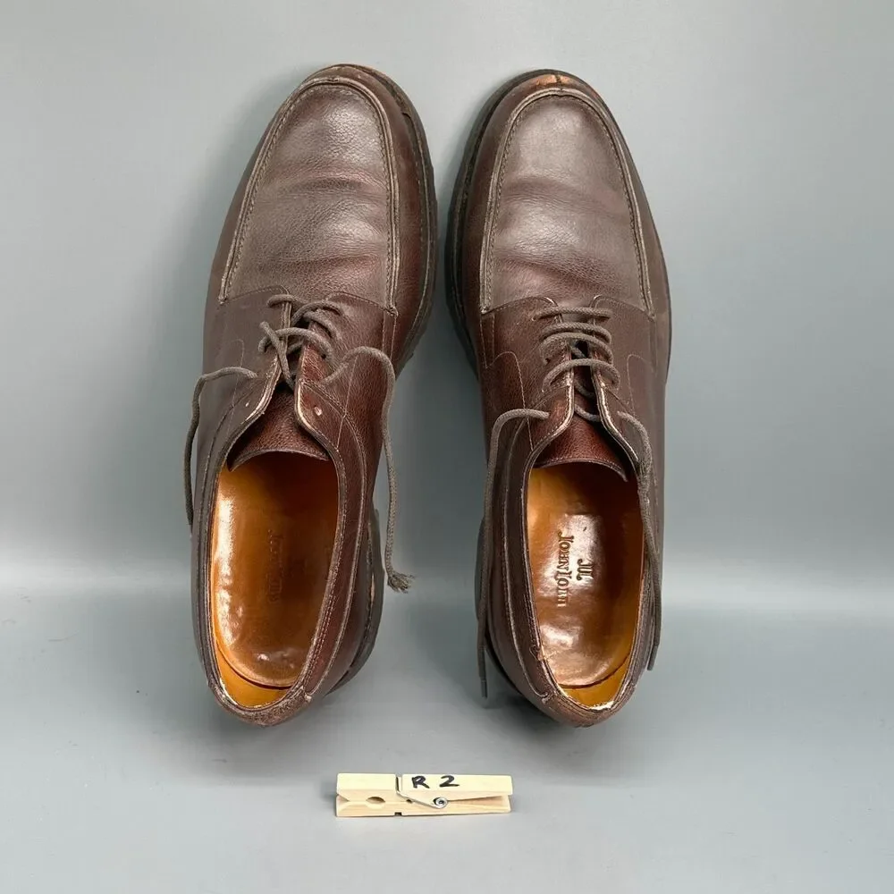 John Lobb Barros Mens 9 Dark Brown Leather Derby Shoes Lace-Up Low Top Casual